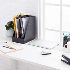 Image of Plastic Organizer - Magazine Rack, Black, 2-Pack 2 Pack