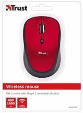 Image of TRUST 19522 YVI RED WIRELESS 800/1600DPI MOUSE, SPEED BUTTON & STORABLE RECEIVER