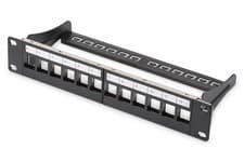 Image of DIGITUS Patch Panel Modular - 12 Ports - 10-inch Rack Mount 1U - Keystone Module