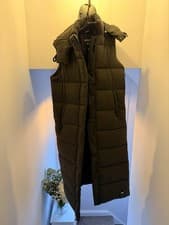 Image of BRAND NEW - SUPERDRY - RIPSTOP LONGLINE GILET - KHAKI GRID - SIZE S (8-10)