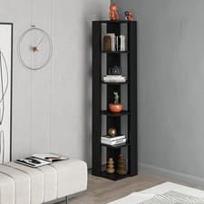 Image of Nati Corner Bookcase – 5-Tier Freestanding Shelf Unit, 161cm High, 11 Colours