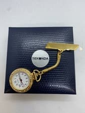 Image of Sekonda Nurses Fob Watch Yellow Gold Tone Vintage Look Quartz Arabic