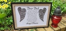 Image of In memory of dad ,mum, sister, brother , personalised picture frame, grieving
