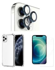 Image of Defence Kit For iPhone 14/13/12 Clear Case + Screen Protector + Camera Len Glass