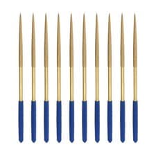 Image of 3mm x 140mm Round Files Diamond Needle File Set Titanium Coated Tools 10pcs