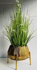 Image of Indoor Plant Pot on Stand Feet Large Houseplant Planter Cover Vintage Home Decor