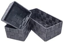 Image of Storage Baskets, 3 Pack, Grey, Storage Baskets Sets, Woven Boxes for Home, Ki...