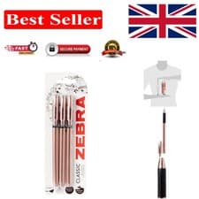 Image of Zebra Classic Rose Gold Ballpoint Pens - Smooth Black Ink, Medium Point, 3pk