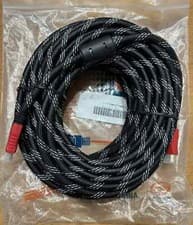 Image of High Quality HDMI to HDMI Heavy Duty 8mm diameter Braided Cable lead Gold tip 3m