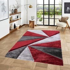 Image of Shaggy Living Room Rug – Modern Fluffy Carpet, Floor Mat & Door Runner