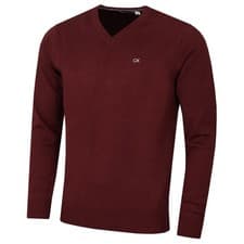 Image of Calvin Klein Mens 2026 V-Neck Soft Cotton Easy Care Golf Sweater 38% OFF RRP