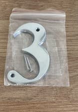 Image of Large Polished Chrome Door Number 75mm - Number 3