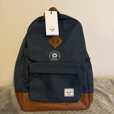Image of Herschel Supply Co. Heritage Classic Backpack, 21.5 Navy and tan RARE