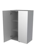 Image of Imandra gloss grey mirrored bathroom wall cabinet 600x900x360 w/h/d