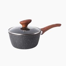 Image of 16cm Non-Stick Saucepan – Induction Safe, with Lid- Grey Granite