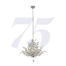 Image of 7 Lights Chrome Finish Ceiling Fitting Pendant Light with Crystal Glass Beads
