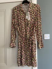 Image of MINI SHIRT DRESS SIZE L MINT VELVET GREEN / MULTI NEW WITH TAGS COST £109