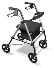 Image of Lightweight Four Wheeled Rollator - 8" Wheel Folding Walking Aid with Seat & Bra