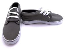 Image of Levi's Shoes Evan Canvas Low Lace Up Grey/White Sneakers Size 8