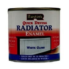 Image of Rustins Quick Dry Radiator Enamel Paint Gloss WHITE 250ML 500ML 1L