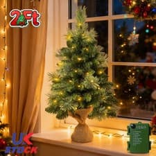 Image of 2ft Christmas Table Top Twig Wishing Tree Mini Small Indoor Pre Lit LED Decor UK