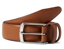 Image of Men's Feathered Edge Italian Leather Belt 38 Tan