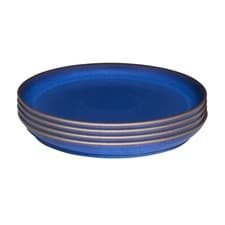 Image of Denby - Imperial Blue Dinner Plates Set of 4 - Dishwasher Microwave Safe
