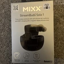 Image of Mixx Streambuds Solo 1 Black True Wireless Earbuds NEW 18hr Play Bluetooth 5.3