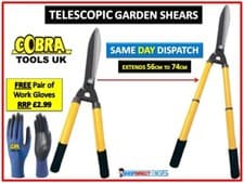 Image of TELESCOPIC GARDEN SHEARS HEDGE SCISSORS BUSH TREE TRIMMING PRUNING CUTTING #37-6