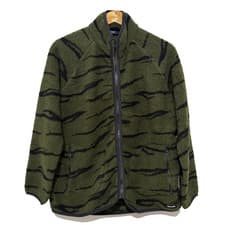 Image of Regatta Womens Borg Fleece Jacket Green Tiger Print Zip Up Size 8