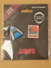 Image of Jaws Giant Pin Badge Set Limited Edition Collector Official "NEW" NUMBERED