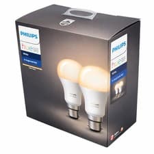 Image of Philips Hue White Smart Bulb B22 9W 806lm Warm White Bluetooth 2 Pack