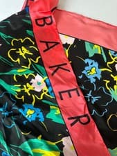 Image of TED BAKER SCARF NEW SIMARA £55 Black Yellow Pink ladies BNWT