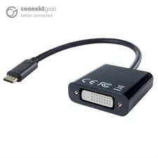 Image of connektgear USB 3.1 Type C to DVI-I Active Adapter - Male to Female - Thunder...