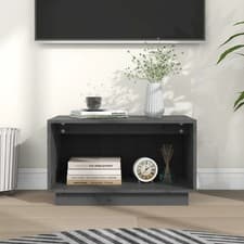 Image of WALPLUS TV Cabinet Grey 60x35x35 cm Solid Pinewood Modern TV Unit