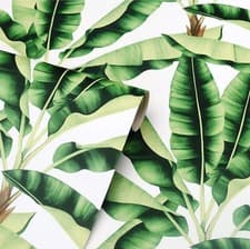 Image of Arthouse Musa Green Tropical Banana Leaf Realistic Feature Wallpaper 909604