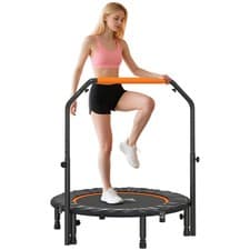 Image of HOMCOM 40" Foldable Mini Fitness Trampoline w/ Foam Handle, Orange