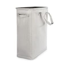 Image of 45L Slim Laundry Basket with Handles Grey Dirty Clothes Hamper Bathrooms | M&W