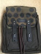 Image of Barbour Solent Mens Wax Leather Backpack, Colour: Olive, BNWT