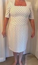 Image of Hobbs square neck dress - Astraea Ivory/Black
