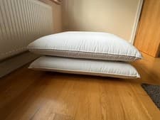 Image of White futon sofa bed. New, impeccable condition.