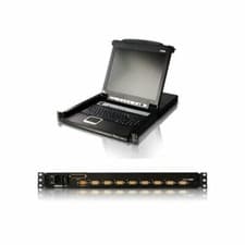 Image of ATEN 8 PORT USB / PS2 19 1U SLIDEWAY KVM SWITCH - 17" LCD"