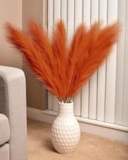 Image of Faux Pampas Grass, 3PCS Large Tall 43'' Fluffy Artificial Fake Pompous Grass ...