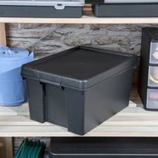Image of Wham Bam Recycled Heavy Duty Storage Box with Lid, Black – 16 Litre