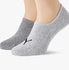 Image of Puma 2 Pack Footie Socks Grey Women’s Size Uk 2.5-5 BRAND NEW