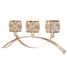 Image of 3pcs Elegant Candle Holders Metal & Crystal table Decore for parties