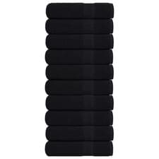 Image of Bath Towels 10 pcs Black 100x150 cm 360 gsm 100% Cotton vidaXL