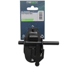 Image of Oval Pad Bolt 4" Black Gate Shed Door Lock 100mm Padlock Latch