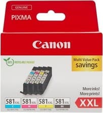 Image of Genuine Canon CLI-581XXL High Capacity 4 Colour Ink Cartridge Pack - Vat Inc
