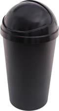 Image of 50L Black Plastic Roll Top Kitchen Bin Roll Top Lid Plastic Rubbish Waste
